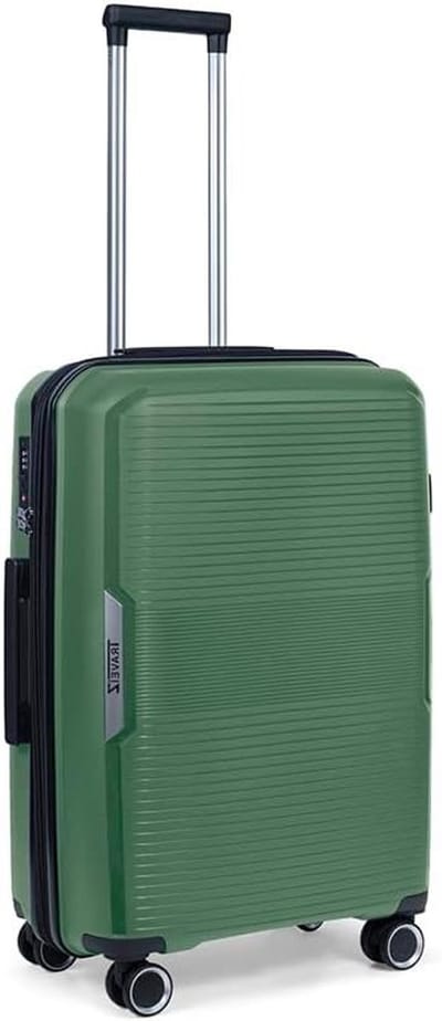 Reiskoffer Medium - Lichtgewicht Trolley - Vakantie Opslag - Verstelbare Trekband - 75 Liter - Groen