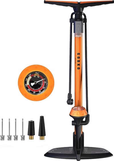 Fietspomp voor Presta en Schrader ventielen - Staande luchtpomp met manometer en hoge druk tot 160 psi