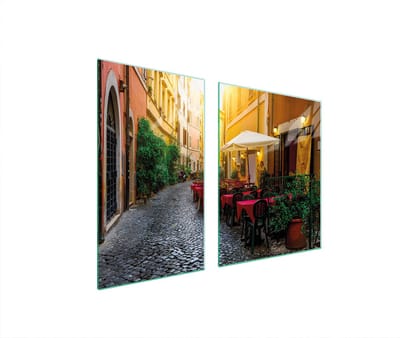 TMK ArtDeko - Snijplank en Beschermpaneel - 100x52 cm - Uliczka - Glas