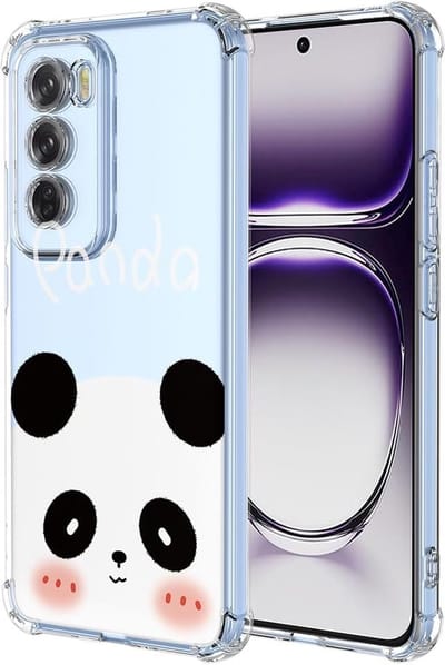Geschikt voor Oppo Reno 12 Pro 5G - Schokbestendig - Ultradunne Zachte Siliconen Bumper Hoesje - Patroon Panda
