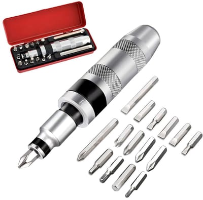 MTTProducts - Hand Impact Schroevendraaierset - Schroevendraaierset - 16-delig - 1/2 Inch - Met Bitadapter - Voor Klussen - Inclusief Diverse Bits