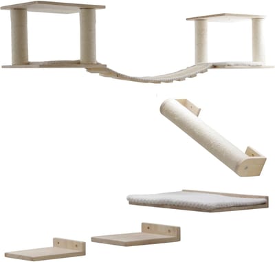 Kattenspeelplaats Top XL, treeplank, ligplank, hangbrug, ligvlak, 15 x 22 cm EU