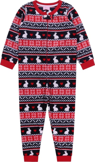 Marineblauw-rode konijnenpyjama