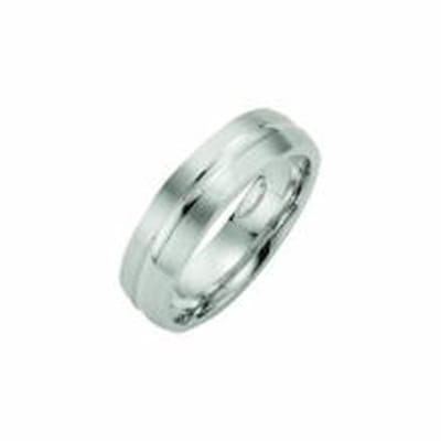 Kiss Me ring zilver mat met hoogglans lijn KM139 maat 62