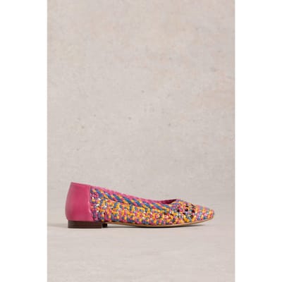 White Stuff Winnie Woven Ballerina Bright Pink Maat: 5 | Ballerina's Outlet | Dames | Roze