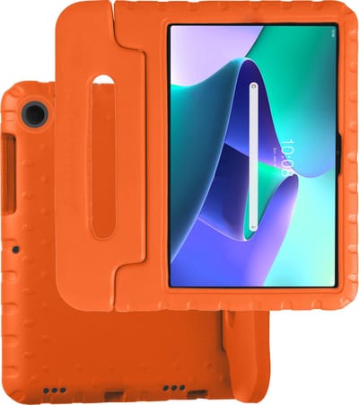 Hoesje Geschikt voor Lenovo Tab M10 Plus (3e / 3rd Generatie) - Kinderhoes Shockproof Bumper - Kidsproof Case - Tablet Hoes - Kinder Hoes Cover - Oranje