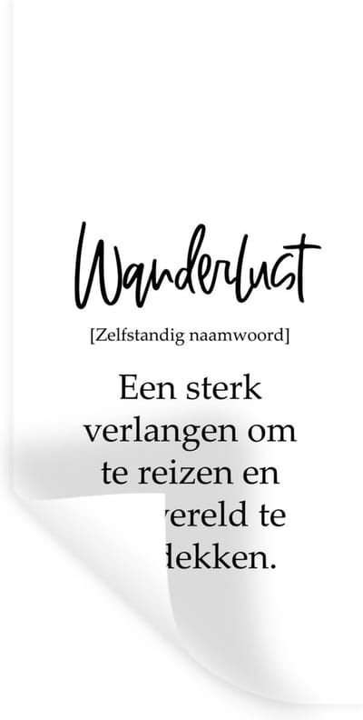 Muurstickers - Sticker Folie - Spreuken - Quotes - Een sterk verlangen om te reizen - Wanderlust - Reizen - 40x80 cm - Plakfolie - Muurstickers Kinderkamer - Zelfklevend Behang - Zelfklevend behangpapier - Stickerfolie