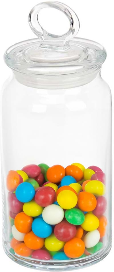Pasabahce Snoeppot/voorraadpot met luchtdichte sierlijke deksel - glas - 1130 ml - D10 x H23 cm - koekjes/snoep/voedsel