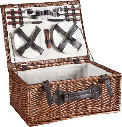 PRUNEAU - Picknickmand voor 4 - Bruin - Wilgenhout