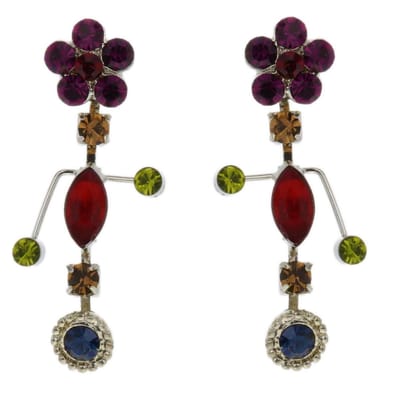 Behave - Oorknoppen bloemen multi-color - Trendy sieraden