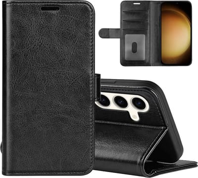 MobyDefend Hoesje - Geschikt voor Samsung Galaxy S24 Plus (S24+) - Wallet Book Case (Sluiting Achterkant) - Zwart