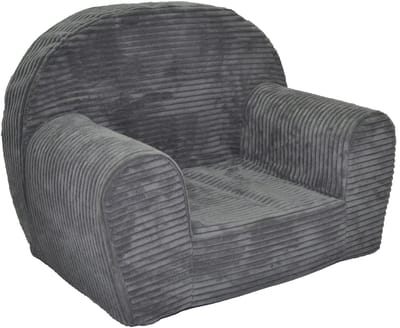 Kinderfauteuil LINCOLN - lichtgrijs - corduroy - Wasbare Hoes