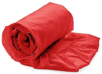 HnL Living - Hoeslaken - Katoensatijn - 140 x 200 cm - Rood