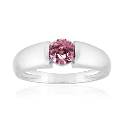 Cavill - Zilveren Ring met Champagne Zirkoon 0,789 ct - 925 Sterling Zilver Geplatineerd - Ronde Briljant Slijpsel - Elegant Minimalistisch Design