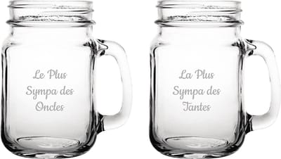 Drinkglas gegraveerd - 45cl - Le Plus Sympa des Oncles & La Plus Sympa des Tantes