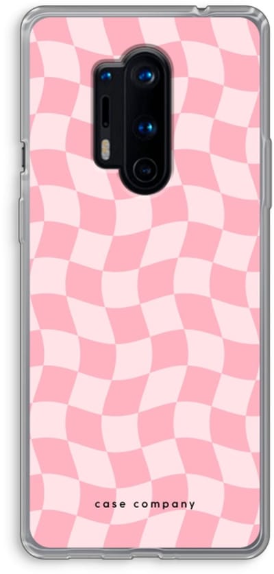 Case Company® - Hoesje geschikt voor OnePlus 8 Pro hoesje - Grid Roos - Soft Cover Telefoonhoesje - Bescherming aan alle Kanten en Schermrand