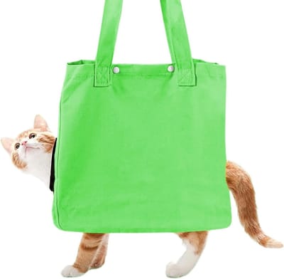Draagbare Huisdier Tas - Reisbox Kat - Veilig Transport - Optimaal Luchtstroomontwerp - 30x25x3 cm - Groen