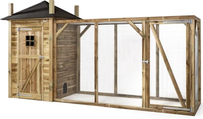 Wood Selections Kippenhok Eline XL - Kippenren - Nachthok Kippen voor buiten - kippenhok met buitenverblijf - Dierenverblijf