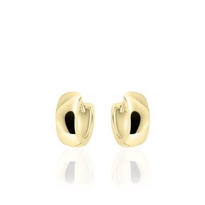 Jewels Inc. - Oorbellen - Oorringen met Scharnier - Glad Rond - 4mm Breed - 13.5mmØ - 14 Karaat Geelgoud