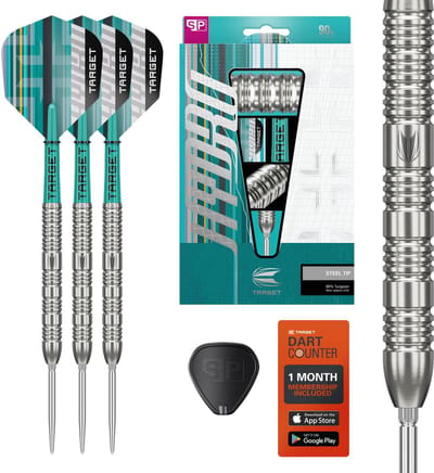 Target Darts Hydro Steel Tip Dartset 21G Barrel 02 - 90% Tungsten - Swiss Point Technologie - Pro Grip Shafts - Pro Ultra Flights - Inclusief Swiss Point Tool en DartCounter App