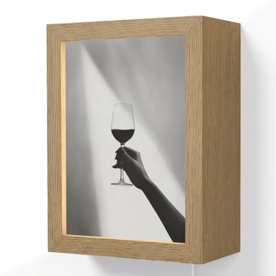 Wandlamp 15x20 cm - Oplaadbaar - Lichtinval - Wijn - Rood - Glas - Wandlampen binnen woonkamer - Slaapkamer lamp met kabel - Decoratieve nachtlamp - Vloerlamp snoer