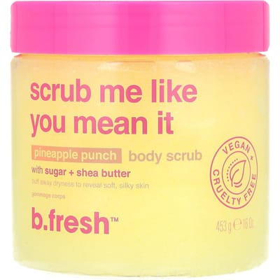 B.Fresh, Body Scrub With Sugar And Shea Butter, Pineapple Punch, 453G (16Oz)