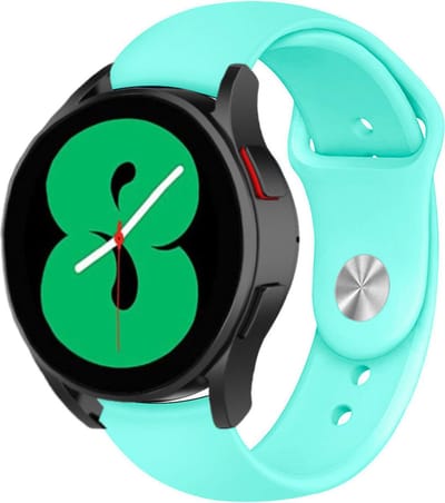 Strap-it Sport horlogebandje - geschikt voor Samsung Galaxy Watch 7 (40 & 44mm) / Galaxy Watch 6 (Classic) / Galaxy Watch 5 / Watch 5 Pro / Watch 4 / 4 Classic / Watch FE - sport siliconen bandje voor Galaxy Watch 4-5-6 alle varianten - aqua
