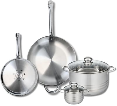 Set van 2 Bakpannen 24 en 32 cm en 2 Kookpotten 12 en 24 cm Elo Profi Brillant