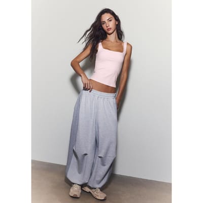 Stradivarius T-shirt met brede bandjes  Pastelroze XL