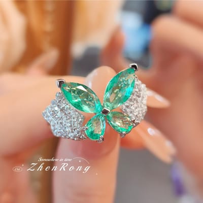 Nouveau Design Anneaux Éternité Papillon Zircon Cubique Pour Filles Magnifique Bague de Doigt Entièrement Pavée de Diamants Dames Fête de Fiançailles Bijoux Mode resizable gray