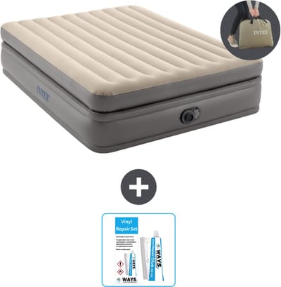 Intex Luchtbed - 2-Persoons - 152 x 203 x 51 cm - Grijs - Inclusief pomp en Reparatieset