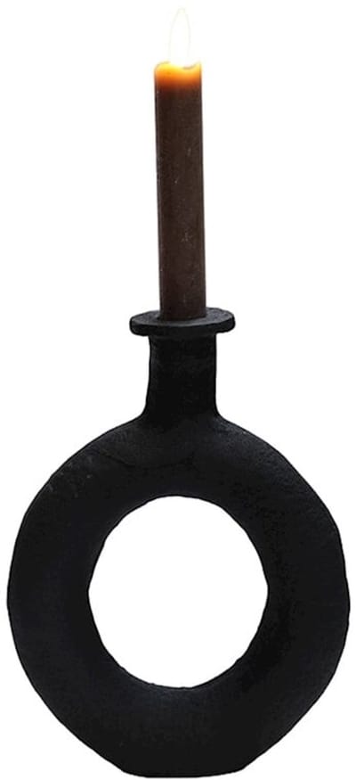 Kandelaar Rocha | Small | Zwart | L16 x B4 x H21 cm