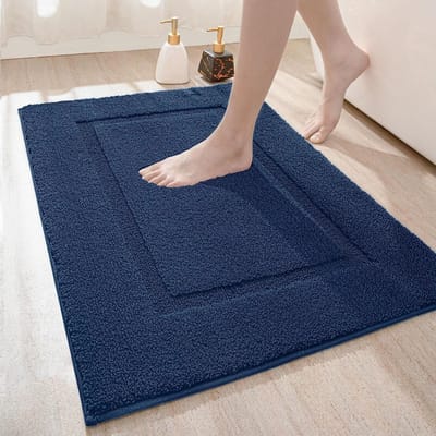 Chenille Badkamertapijtenset, 2-delig, antislip badmatten, zacht absorberend, wasbaar, 40 x 60 cm + 60 x 90 cm, donkergrijs