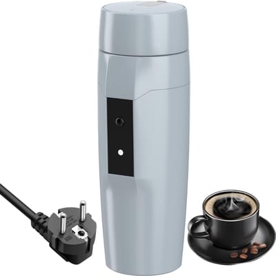 VIN® Draagbare Waterkoker – 350 ML - Mini Waterkoker – Automatische Uitschakeling - Portable Reis Waterkoker - Camping Waterkoker - Grijs