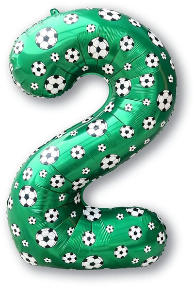 BTH – 2 Jaar Folieballon Voetbal – 86 cm – Groen-Zwart-Wit – Football Party Thema Versiering – Feest Decoratie
