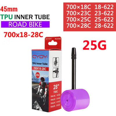 Ultralichte 700C Fiets Binnenband 25g TPU Racefiets Band 700x18-28C Racefiets Banden 45mm