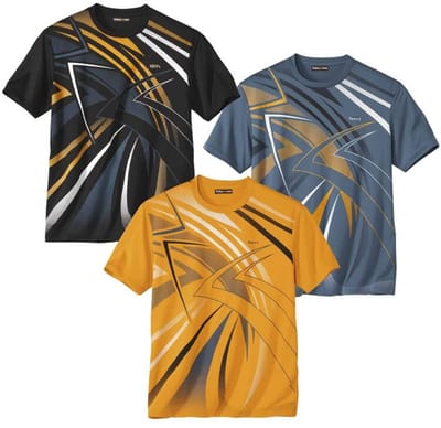 ATLAS FOR MEN - Set van 3 sport T-shirts - Heren - Verkrijgbaar in grote maten - 4XL