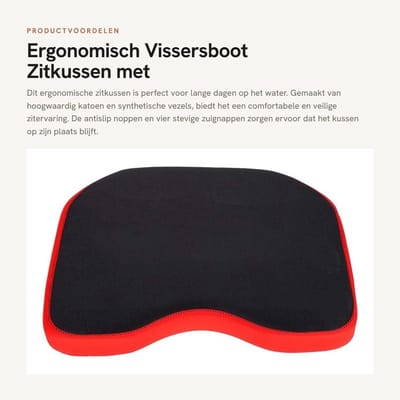 Solidchoice- Zitkussen Ergonomisch - Antislip - Lichtgewicht - Met Zuignappen - 30 x 25 x 4,5 cm - Duurzaam Katoen/Synthetisch Vezelmateriaal - Zitpad