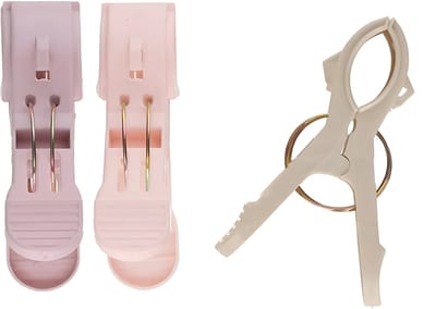 Gerimport handdoek knijpers - 3x - pastel tinten - 8 x 3 x 12 cm - kunststof