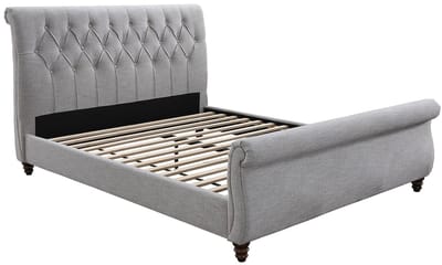 Vente-unique Bedframe stof grijs 160 x 200 cm