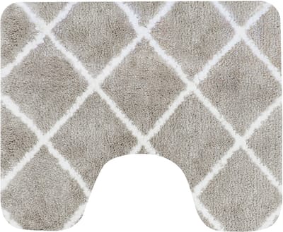 Dutch House Toiletmat Menton - WC Mat 60x50cm - Zand - Antislip - Toiletmat met uitsparing - Badkamer Mat - WC Mat - Snel Absorberend - Snel Drogende Toiletmat