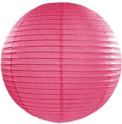 Partydeco - Decoratieve lampion magenta 20 cm - Lampion sint maarten - lampionnen - Sint maarten optocht - lampionnen papier