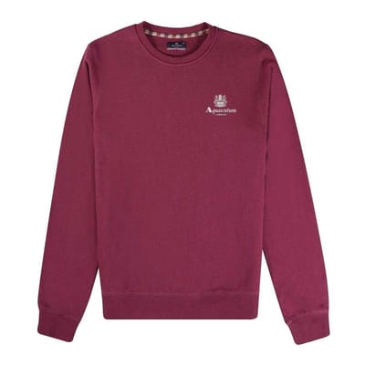 Aquascutum Unisex Volwassen Logo Actieve Sweatshirt (Bordeaux)