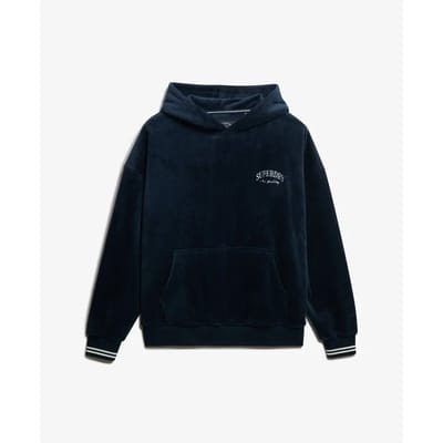 Superdry - Country Club Velour Relaxed Hoodie - Dames - Hoodies