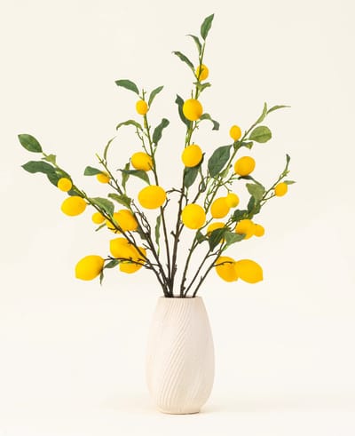 Easyplants | Zijden kunstbloemen boeket Lemons | Zijde | Nepbloemen | Geel, Groen | Onderhoudsvrij | Kant-en-klaar