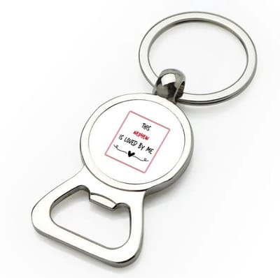 Akyol - this nephew is loved by me flesopener - Neef - iemand die houdt van zijn neef - verjaardag - cadeautje voor neef - neef artikelen - kado - geschenk - 9 bij 3 cm
