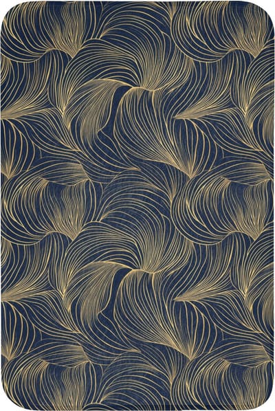 Badmat 60x90 cm - Antislip - Abstract - Lijnen - Blauw - Goud - Badmatten voor badkamer - Badkamermat - Douchemat - Badkamer mat