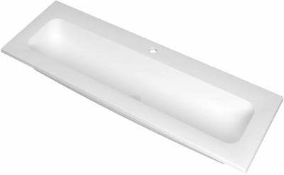 INK Reflekt Wastafel Polystone Centraal met 1 Kraangat - 1200x400x15 mm - Mat Wit