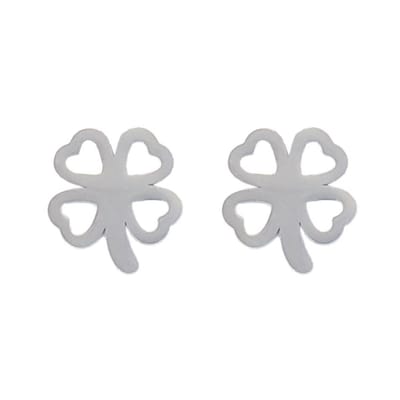 Fako Bijoux® - Oorbellen - Steker - RVS - Stainless Steel - Klavertje Vier