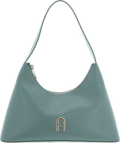 FURLA Leren Schoudertas Diamante Shoulder Bag Mineral Green Mintgroen